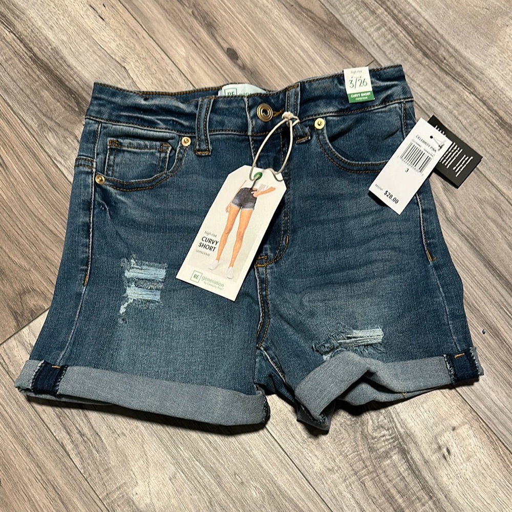 Celebrity Pink Dark Blue Jean Shorts